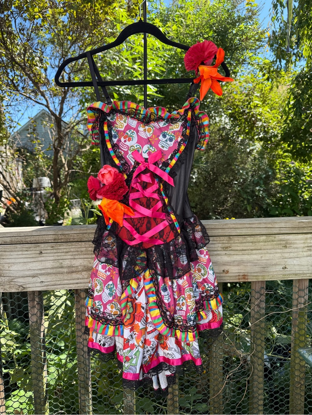 Adult Small Costume Day Of The Dead Skull Bride Dress Mexican